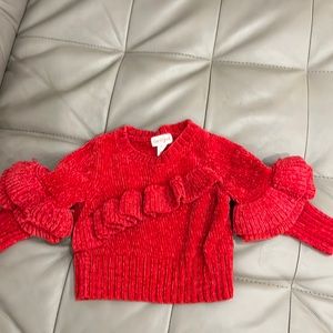 Cat and Jack knitted cozy weather with ruffles- 18 months
